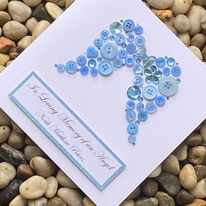 Tarjeta personalizada hecha a mano con un ángel bebé, mamá y papá de un ángel, aborto espontáneo, pérdida del embarazo, mortinato, siempre amado, nunca olvidado