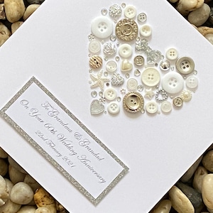 Biglietto fatto a mano per il 60° anniversario di matrimonio, Biglietto anniversario personalizzato, Anniversario di diamante, Cuore pulsante, Nonni, Mamma e Papà