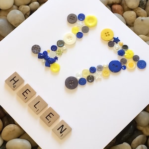 Personalisierte 17. Geburtstagskarte. Teenager Karte. Alter mit Knöpfen. Scrabble Plättchen Name, 11., 12., 13., 14., 15., 16., 17., 18., 19.