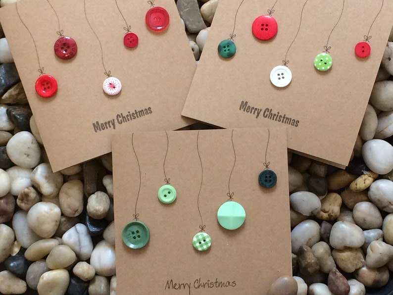 Button bauble christmas cards