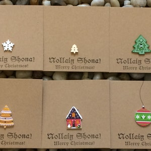 6 Pack Rustico 'Nollaig Shona' Cartoline di Buon Natale Irlandese, Cartoline di Natale Irlandesi, Set di Cartoline Celtiche Buon Natale, Cartoline Multipack, Set di Cartoline di Natale