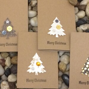 Juego de tarjetas de Navidad hecho a mano de 4 paquetes, tarjetas de árbol de Navidad, tarjetas de Navidad 3D, tarjetas de Navidad de lujo, tarjetas perforadas de papel, regalo único