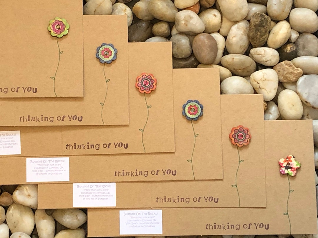 Pack of 6 Handmade Thinking of You Cards, Sympathy Card, Condolence ...