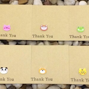 Pack de 6 cartes de remerciement faites à la main, animaux de zoo, cartes d’animaux de zoo boutons, fête des enfants animaux, cartes de remerciement pour enfants, fête de zoo