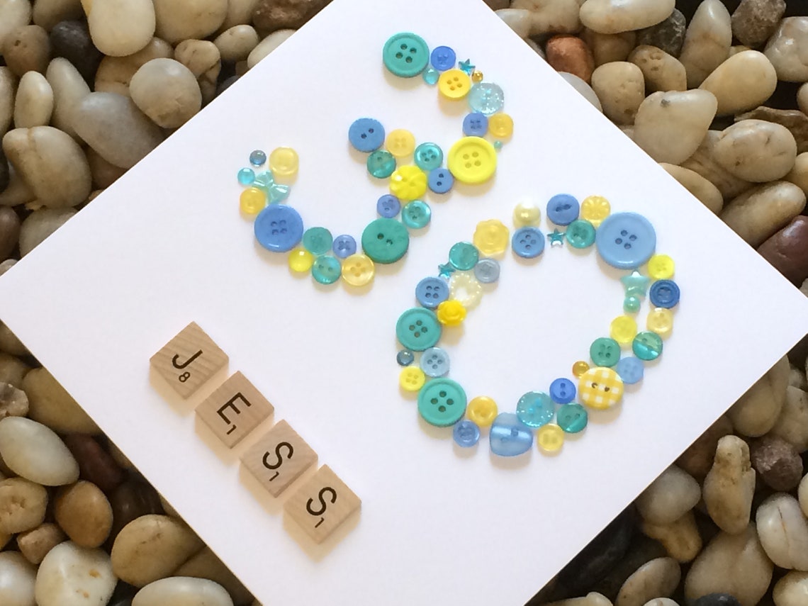 Handmade Birthday Card for Partially Sighted or Blind for Man Etsy