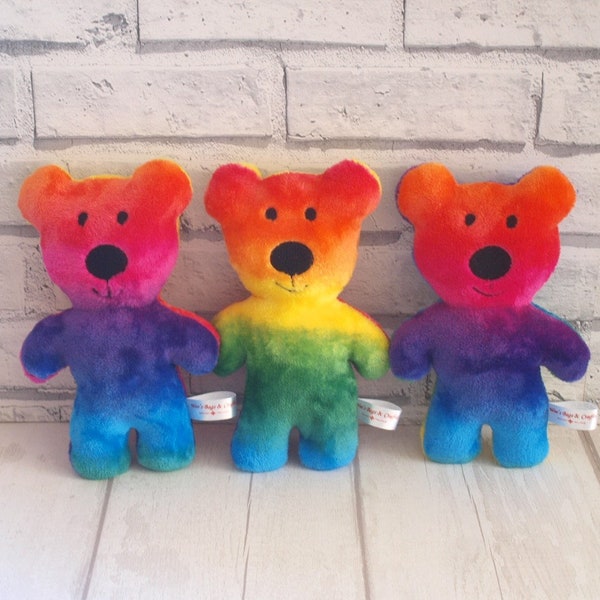 Rainbow Bears, Soft rainbow bear, Rainbows, Soft toys, soft bears, Cuddle bears, CE marked toys, Safe toys, Colourful teddies, Bright bears