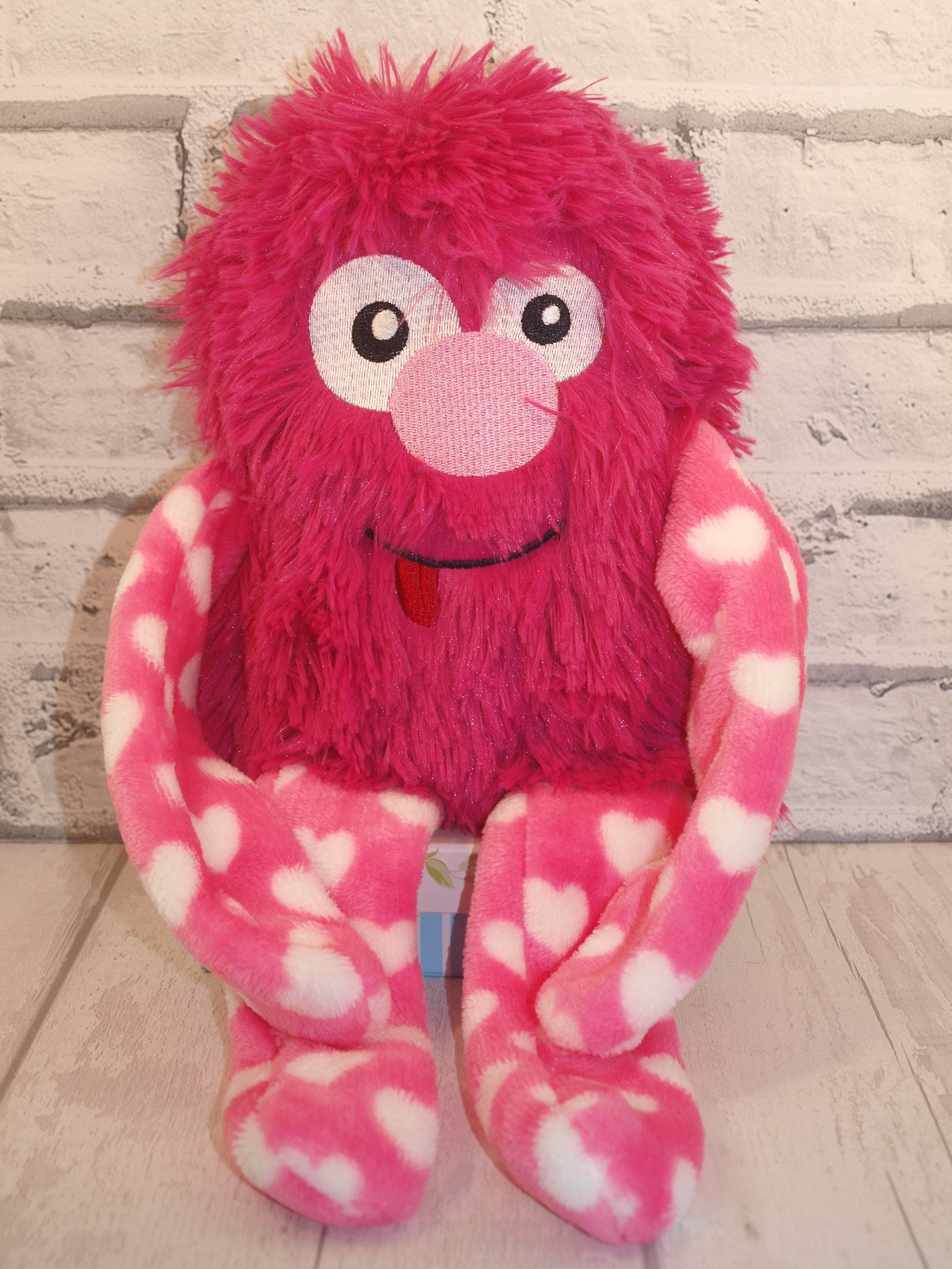 Pink Monster Bright Pink Monster Cute Monster Gift for Etsy India