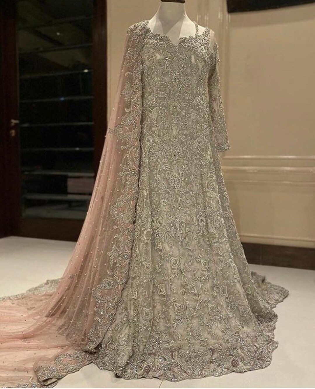 long embroidered dress