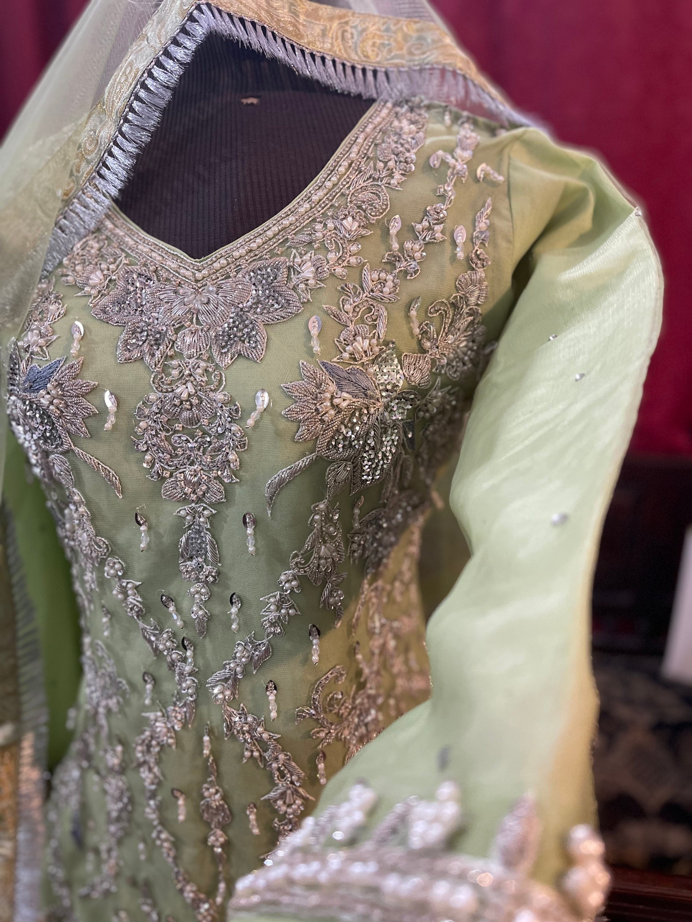 Pakistani Lehenga Green Lehenga Shirt and Lehenga Indian | Etsy