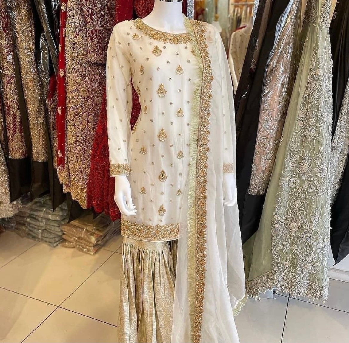 Ivory White Cream Wedding Dress Outfit 