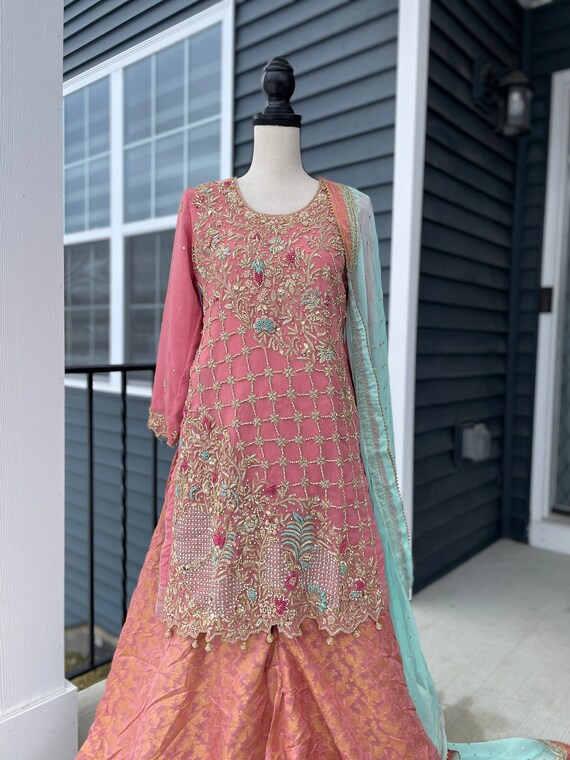 Beautiful Hand Embroidered Dress Pink 