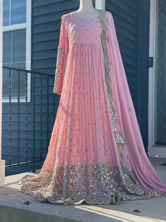 Gown With Chiffon Dupatta 