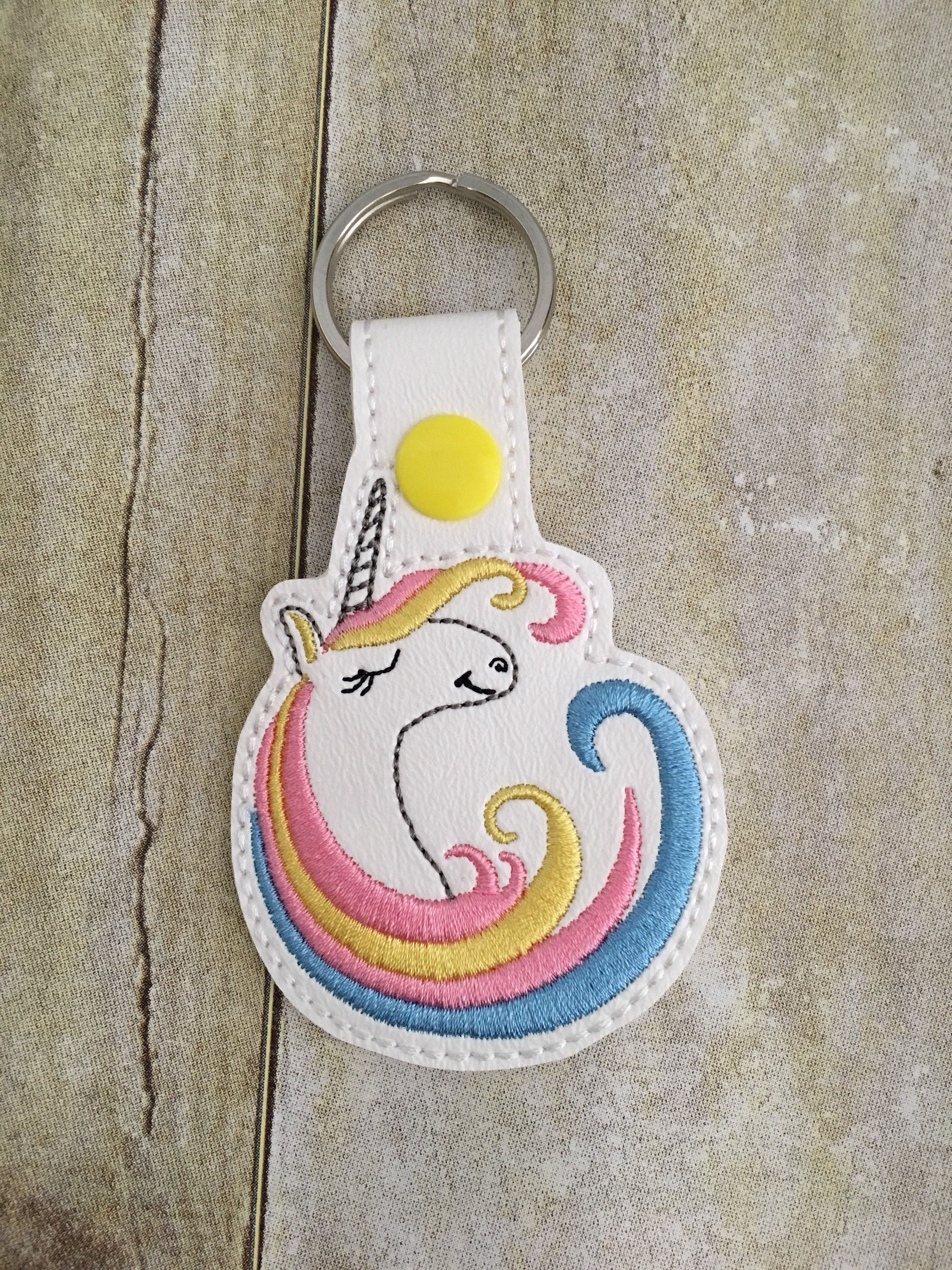 Unicorn keychain Unicorn keyfob Rainbow Unicorn charm Etsy