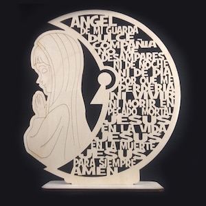 relcp25 - ANGEL de la GUARDA PRAYER - Religious Decor, Home Decor, Centerpiece