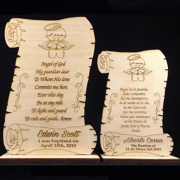 bapcp14 - SCROLL STYLE CENTERPIECE for Baptism, Christening, First Communion, Bautizo, Primera Comunion