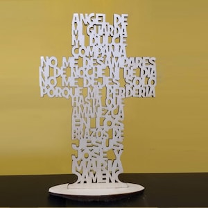 relcr19 - Guard Angel Prayer Cross with base