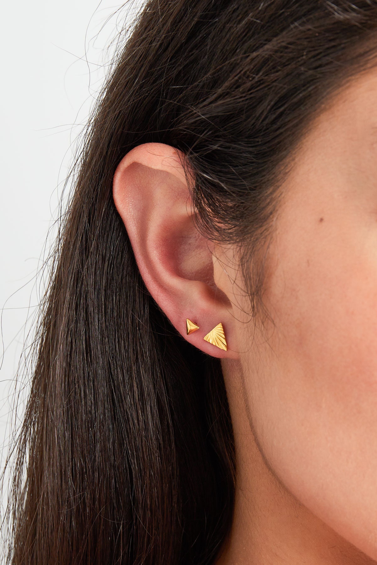 Pyramis Ear Gold Pyramid Ear Stud Pyramid-inspired Ear Stud Minimalist Pyramid Ear ...
