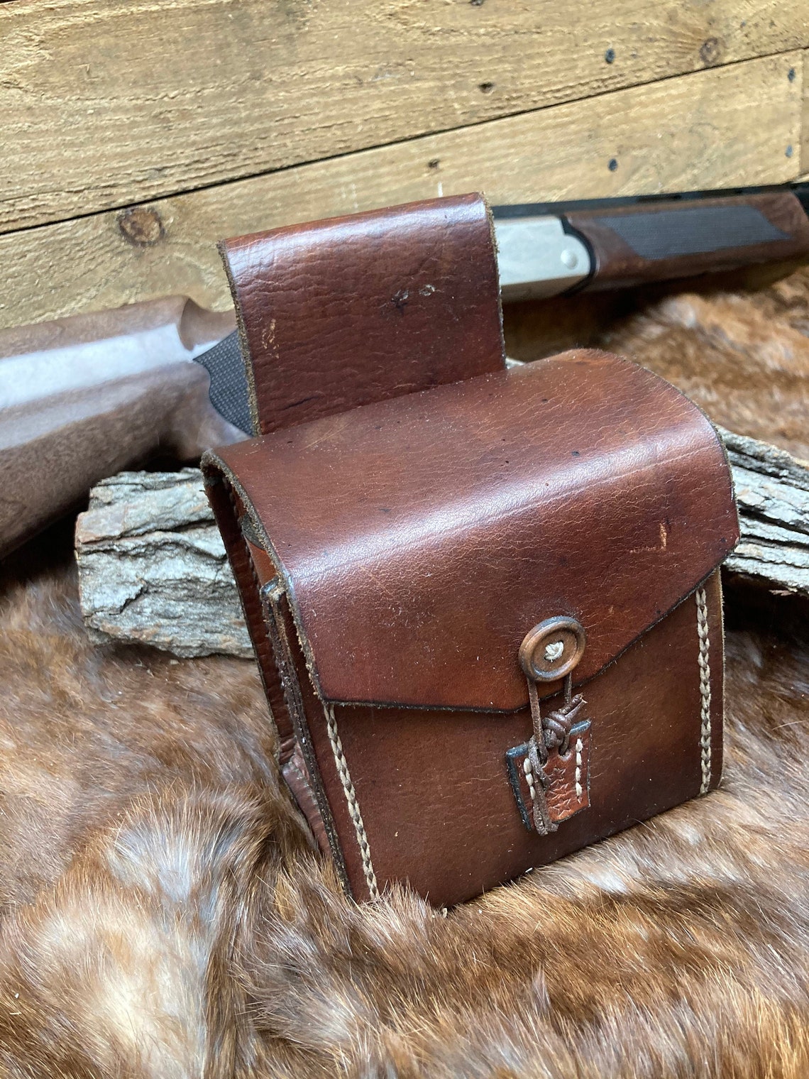 Leather shotgun shell pouch Etsy