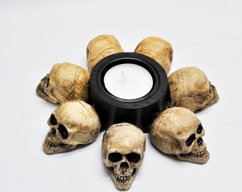 Handmade Skull Tea Light Holder, Gothic Candle Decor