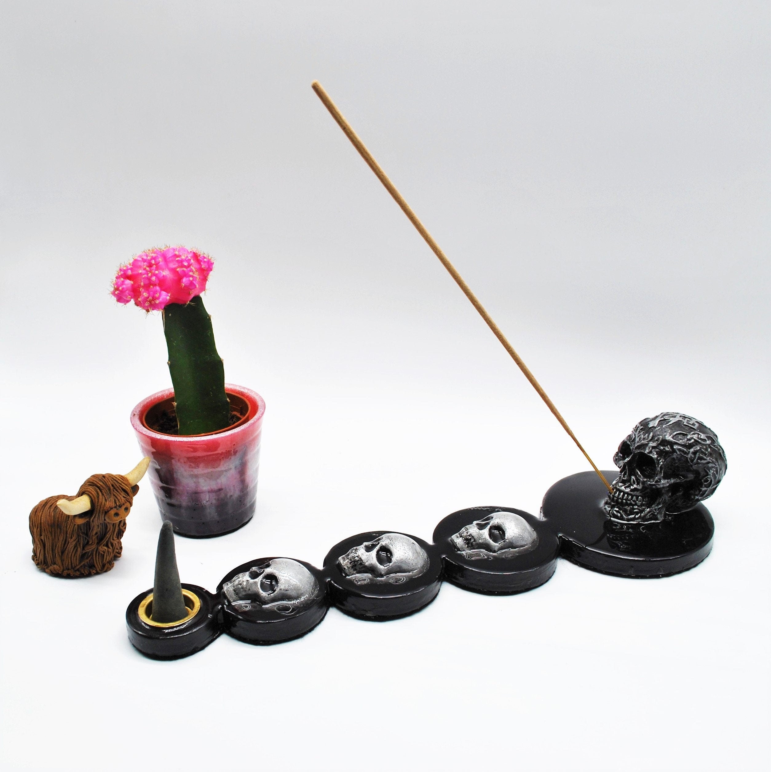 Incense Holder Skull Incense Burner Incense Holder with | Etsy