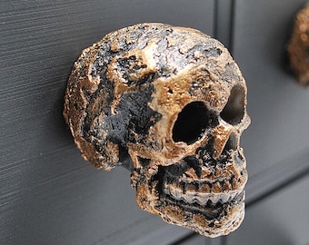 Bronze Skull Drawer Pulls, Gothic Kitchen Decor, Made to Order