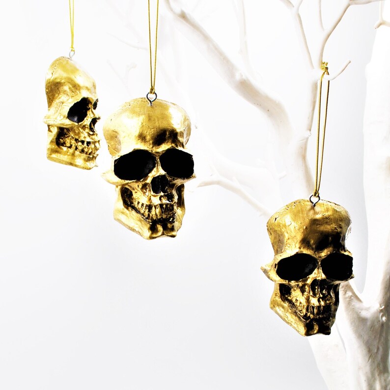 Hanging Skull Bauble Gothic Christmas Tree Decorations Skull Etsy
