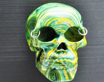 Handmade Skull Door Knob, Gothic Cabinet Drawer Pull, Biker Decor