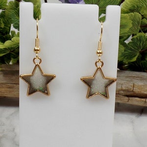 Black Star Earrings, Celestial Earrings, Pink Earrings, Ombre Star Earrings, Resin Earrings, Pagan Earrings, Wiccan Earrings