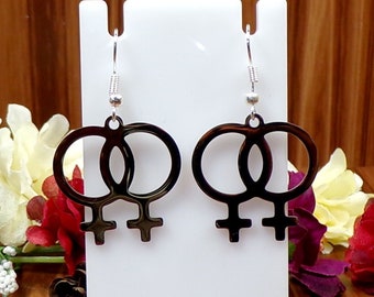 Lesbian Symbol Earrings, Gay Pride Earrings, Gay Female Symbol, LGBTQIA+, Lesbian Jewelry, Sapphic Earrings