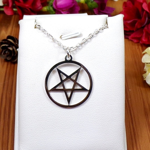 Inverted Pentacle Necklace, Wiccan Necklace, Pagan Necklace, Pentagram, Spiritual Jewelry, Gothic Necklace, Occult Jewelry, Satanist