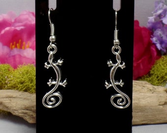 Small Lizard Earrings, Gecko Earrings, Animal Earrings, Lizard Jewelry, Reptile Earrings, Amphibian