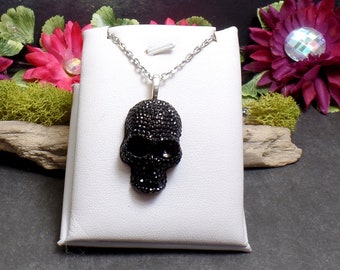 Skull shape pendant sculpture jewelry or Halloween accessory for home Resin with real sand from Santorini Greece