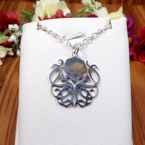 Cthulhu Octopus Necklace, Lovecraft Elder God, Kraken Jewelry, Sea God, Mythical Folklore,