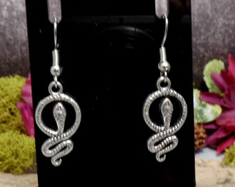 Dainty Silver Snake Earrings, Tiny Snakes, Lilith Earrings, Animal Earrings, Serpent Earrings, Egyptian