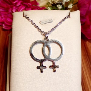 Lesbian Symbol Necklace - Gay Pride Necklace - Gay Female Symbol - LGBTQIA+ - Lesbian Jewelry - Sapphic Necklace