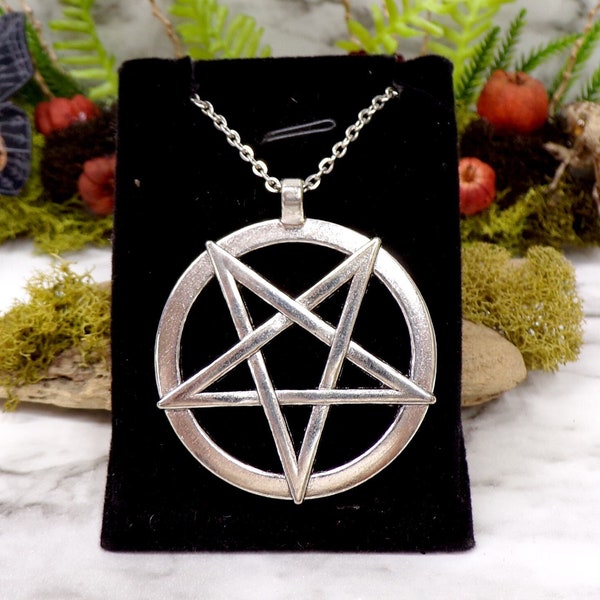 Inverted Pentacle Necklace, Wiccan Necklace, Pagan Necklace, Pentagram, Spiritual Jewelry, Gothic Necklace, Occult Jewelry, Satanist