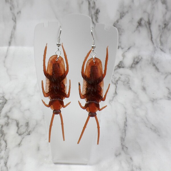 Cockroach Earrings - Roach Earrings - Insect Earrings - Bug Jewelry - Halloween Cockroach - Halloween Jewelry
