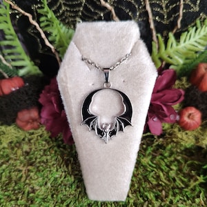 Black Bat Necklace, Smaller Version, Bat Wing Jewelry, Halloween Bats, Vampire Bats, Gothic Accessories