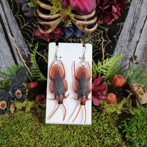 Cockroach Earrings, Roach Earrings, Insect Earrings, Bug Jewelry, Halloween Cockroach, Halloween Jewelry