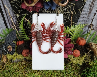 Scorpion Earrings, Insect Earrings, Bug Jewelry, Halloween Scorpion, Halloween Jewelry, Scorpion Jewelry