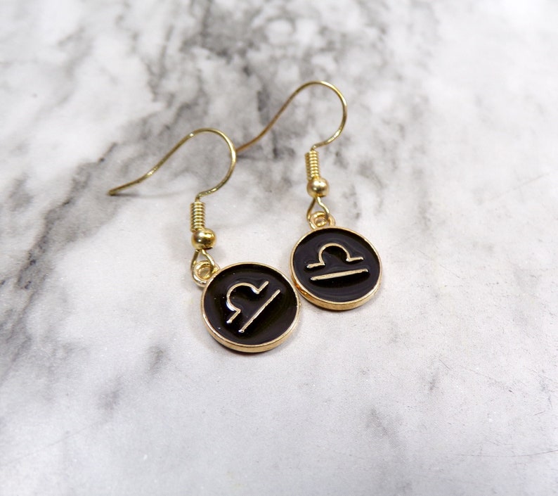 Zodiac Jewelry Libra Jewelry Tiny Gold Libra Zodiac Earrings Zodiac Earrings Libra Earrings Dainty Libra Earrings Minimalist Earrings