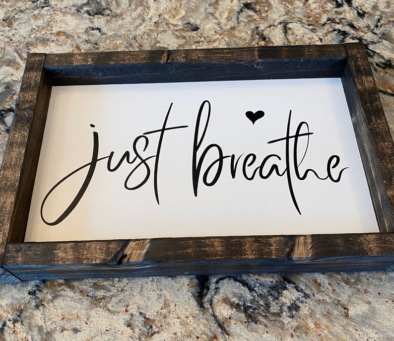 Just Breathe Sign Relaxing Spa Decor Calming Wall Art | Etsy