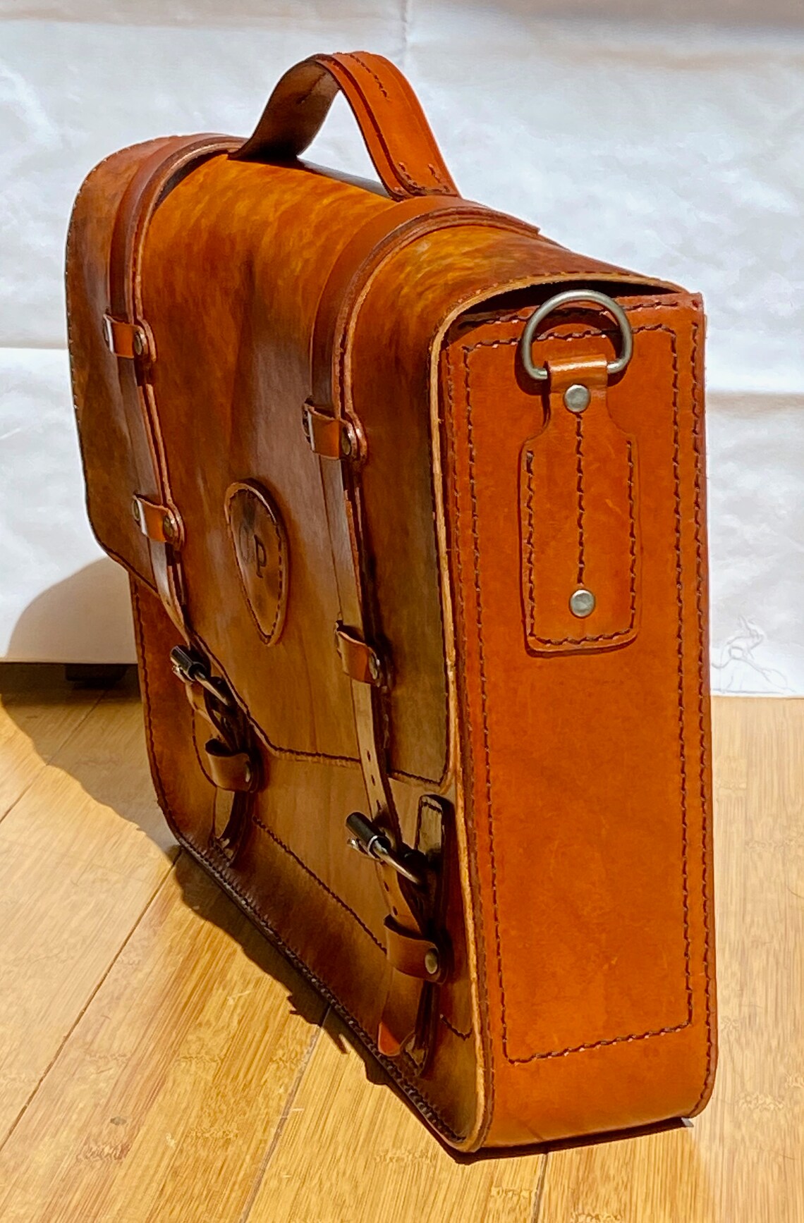 Custom Leather Briefcase Etsy