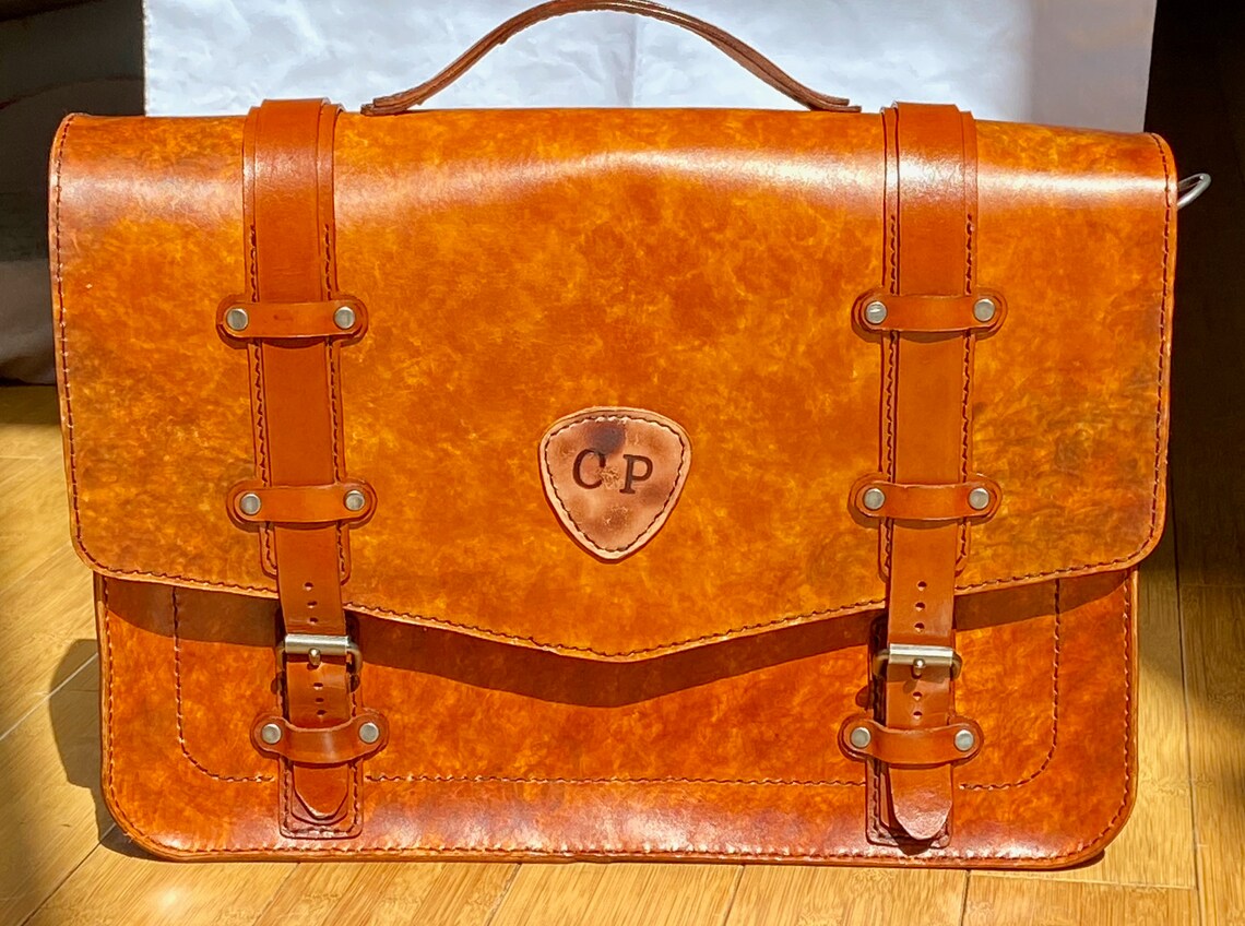 Custom Leather Briefcase Etsy