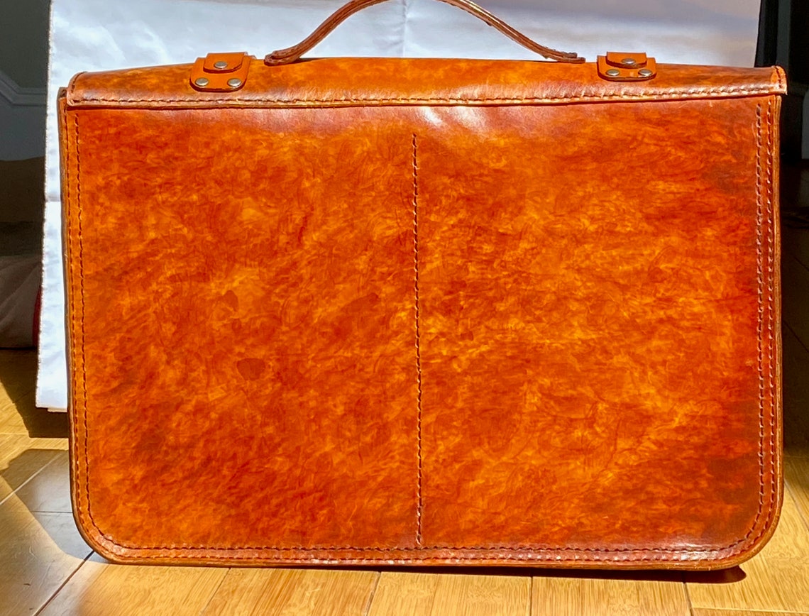 Custom Leather Briefcase Etsy