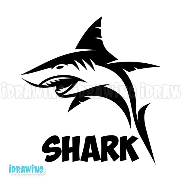 Shark SVG Cut file, Shark Clipart, Sharks Mascot Svg, Shark Png, Great White Shark, Silhouette Cut File, shark clip art, Cricut Svg Download