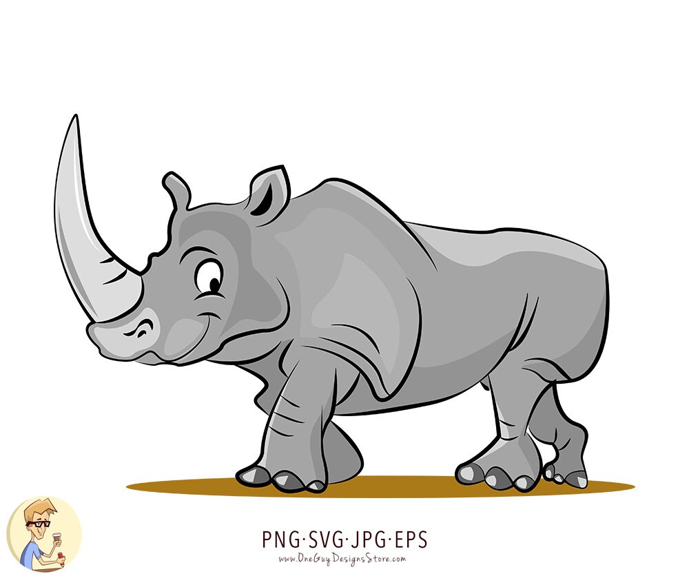 Cute Rhino Digital Clip Art SVG PNG File Vector EPS Illustration For Cute Rhino Digital Clip Art SVG PNG File Vector EPS Illustration For