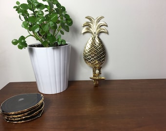 Brass Vintage Mid Century Pineapple Wall Sconce Candle Holder Decor Hollywood Regency Luxe