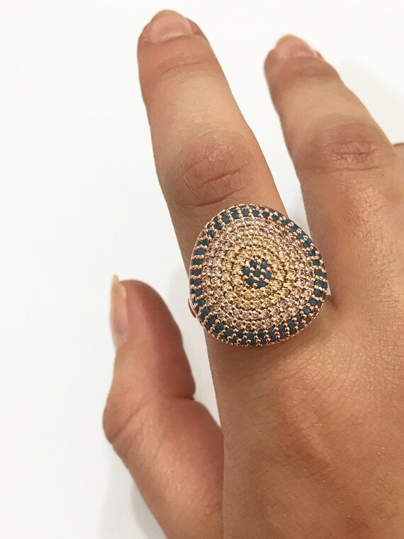 Best quality cubic zirconia ring 14k rose gold Etsy