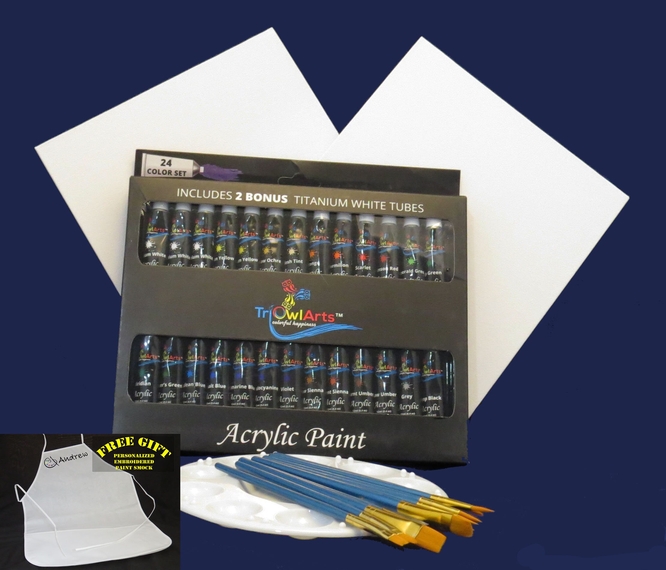 FREE GIFT Acrylic Paint Set 14 Piece Art Set Acrylic Etsy